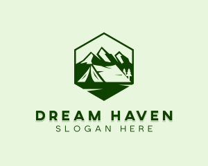 Mountain Camping Tent  logo design