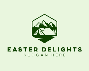 Mountain Camping Tent  logo design