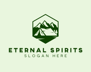 Mountain Camping Tent  logo design