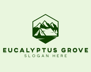 Mountain Camping Tent  logo design