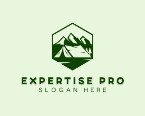 Mountain Camping Tent  logo design