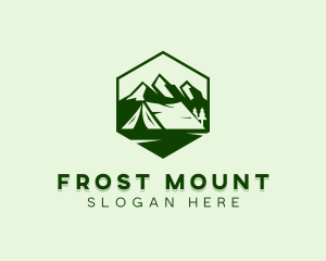 Mountain Camping Tent  logo design