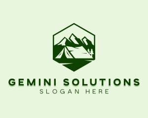 Mountain Camping Tent  logo design