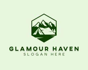 Mountain Camping Tent  logo design