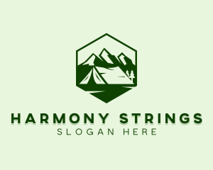 Mountain Camping Tent  logo design