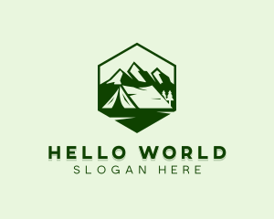 Mountain Camping Tent  logo design