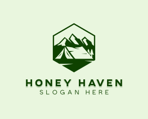 Mountain Camping Tent  logo design