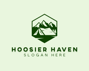 Mountain Camping Tent  logo design