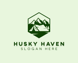 Mountain Camping Tent  logo design