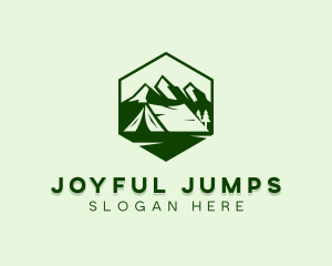 Mountain Camping Tent  logo design