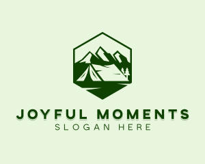 Mountain Camping Tent  logo design