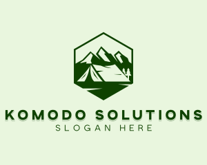 Mountain Camping Tent  logo design