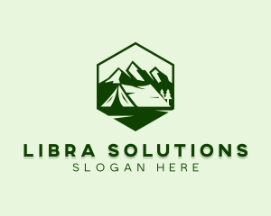 Mountain Camping Tent  logo design