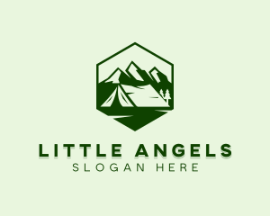 Mountain Camping Tent  logo design