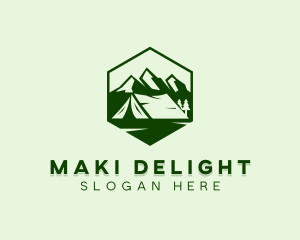 Mountain Camping Tent  logo design