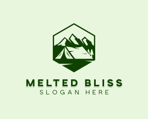 Mountain Camping Tent  logo design