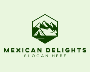 Mountain Camping Tent  logo design