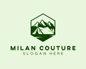 Mountain Camping Tent  logo design