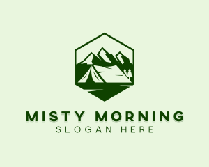 Mountain Camping Tent  logo design