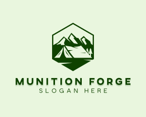 Mountain Camping Tent  logo design