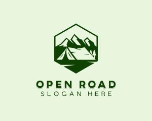 Mountain Camping Tent  logo design