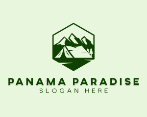 Mountain Camping Tent  logo design