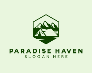 Mountain Camping Tent  logo design