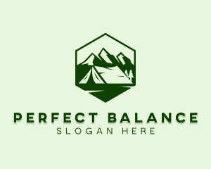 Mountain Camping Tent  logo design