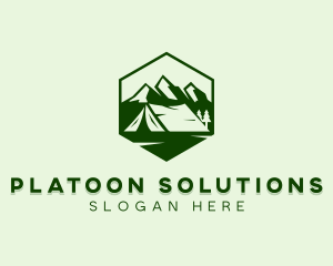 Mountain Camping Tent  logo design