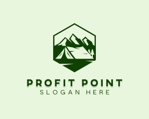 Mountain Camping Tent  logo design