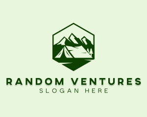 Mountain Camping Tent  logo design