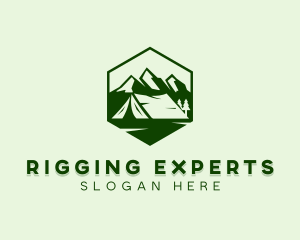 Mountain Camping Tent  logo design