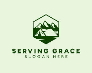 Mountain Camping Tent  logo design