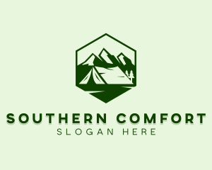 Mountain Camping Tent  logo design