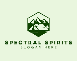 Mountain Camping Tent  logo design