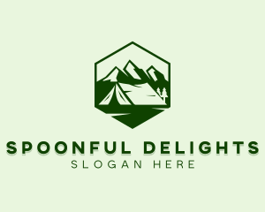 Mountain Camping Tent  logo design