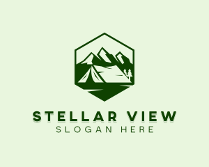 Mountain Camping Tent  logo design