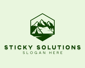 Mountain Camping Tent  logo design