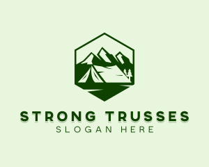 Mountain Camping Tent  logo design