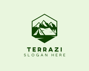 Mountain Camping Tent  logo design