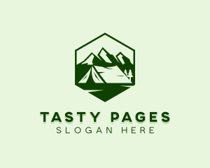 Mountain Camping Tent  logo design