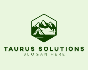 Mountain Camping Tent  logo design