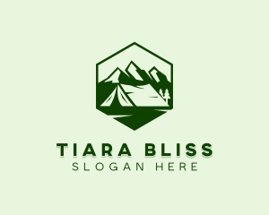 Mountain Camping Tent  logo design