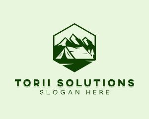 Mountain Camping Tent  logo design