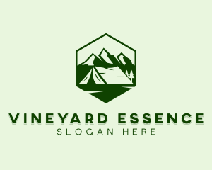 Mountain Camping Tent  logo design