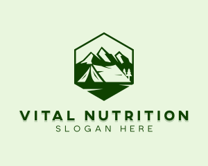 Mountain Camping Tent  logo design