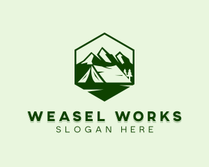 Mountain Camping Tent  logo design