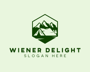 Mountain Camping Tent  logo design