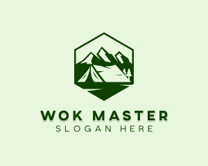 Mountain Camping Tent  logo design