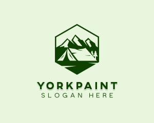 Mountain Camping Tent  logo design